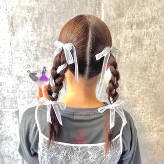 セミロング ヘアアレンジ ヘアメ🎀推しカラー 🥣横浜/しほ🧸のヘアスタイル