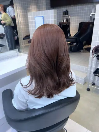 ロング カラー パーマ ヘアアレンジ メンズ キッズ ブリーチなしカラー/ ブラウン/レイヤーのヘアスタイル