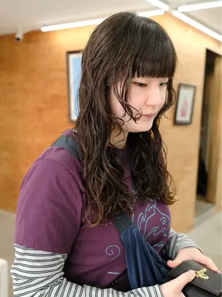 セミロング パーマ tetohair 森田浩平のヘアスタイル