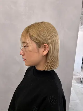 ショート カラー 切りっぱなしBOB 職人💜Anzuのヘアスタイル