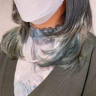 ミディアム カラー スキバサミを使わない カット🌼唯🌼のヘアスタイル