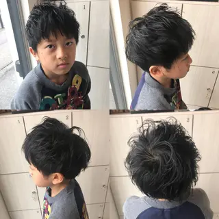 ショート メンズ キッズ 似合わせ/ブリーチ カラー.岡田友仁のヘアスタイル