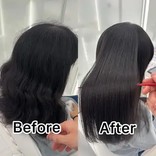 セミロング 縮毛矯正 特化アツシのヘアスタイル