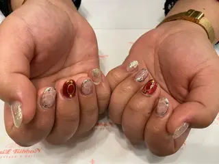 ネイル ネイルリボン 受付スタッフのネイルデザイン