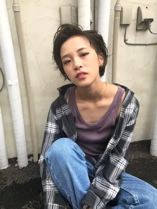 ショート カラー イメチェン美容師⭕️ 富永健太のヘアスタイル