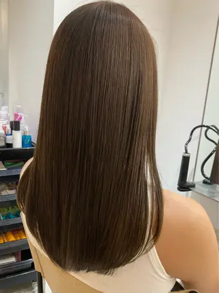 セミロング ✨色持ちの良い艶 カラー✨蟹江真世のヘアスタイル