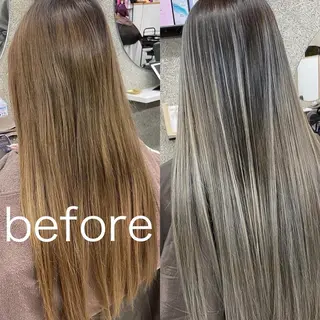 ロング カラー Lull1人美容室 バレイヤージュのヘアスタイル