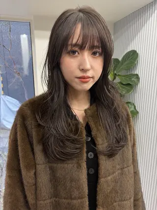 セミロング カラー 赤み消しカラー/ ナチュラル/トモキのヘアスタイル