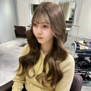 ロング カラー パーマ ヘアアレンジ 髪質改善/レイヤー 縮毛矯正/ケラチン耀のヘアスタイル