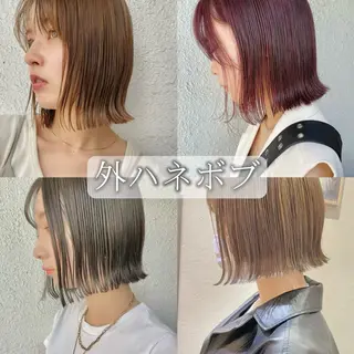 ミディアム カラー 縮毛矯正・似合わせ タナカ レイヤのヘアスタイル