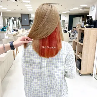 セミロング カラー ヘアアレンジ 🍒KIKUCHI KANAE🍒のヘアスタイル