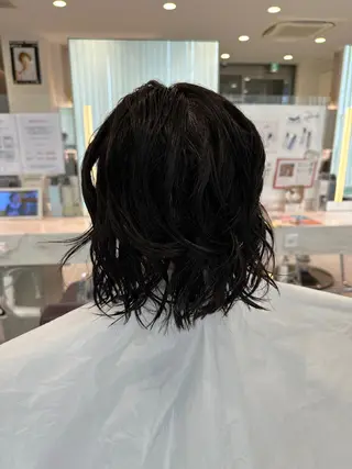 パーマ レイヤー 艶々カラーのヘアスタイル