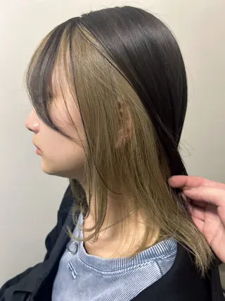 ミディアム ダブルカラー/ 艶髪/SHISEIのヘアスタイル