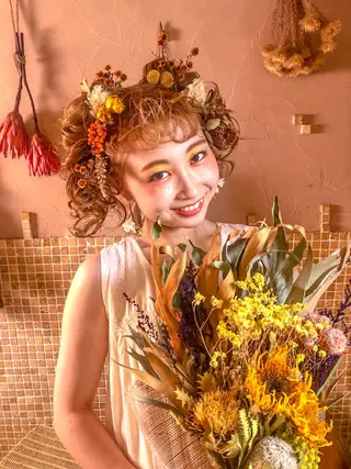 セミロング カラー ヘアアレンジ ネイル 佐藤 美聡のヘアスタイル