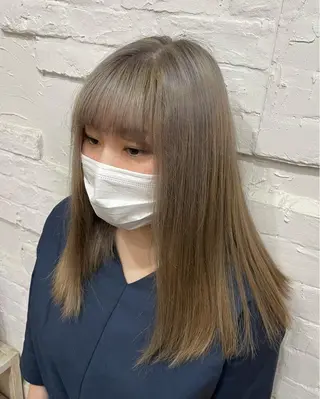 セミロング カラー ヘアアレンジ 【ピンク/韓国ヘア/ ヘアセット】亜海のヘアスタイル