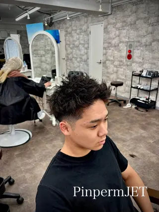 ショート パーマ メンズ フェードパーマ 新倉幸之助のヘアスタイル