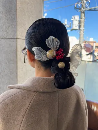 ロング カラー パーマ ヘアアレンジ 押切 響 のヘアスタイル