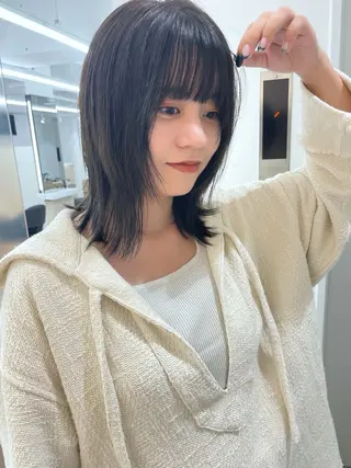 ミディアム ボブ顔周りカット honokaのヘアスタイル