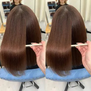 ミディアム 縮毛矯正×ボブ💎 髪質改善/木下のヘアスタイル