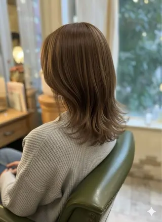 セミロング 新宿御苑/艶髪カラー 髪質改善/山口のヘアスタイル