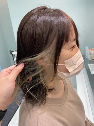ミディアム カラー 中川 茜里のヘアスタイル