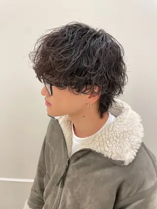 ショート カラー パーマ ヘアアレンジ メンズ 亀井隆汰/メンズ専門 パーマ特化美容師のヘアスタイル