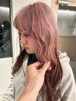 ロング カラー ケアパーマ/ケアブリ ーチdaisukeのヘアスタイル