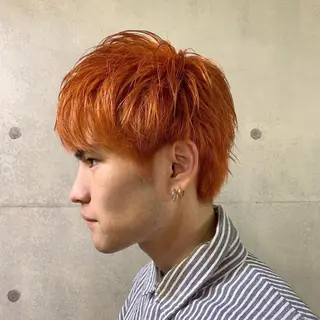 ショート カラー メンズ 中性ウルフカット ケアブリーチ/ケイトのヘアスタイル