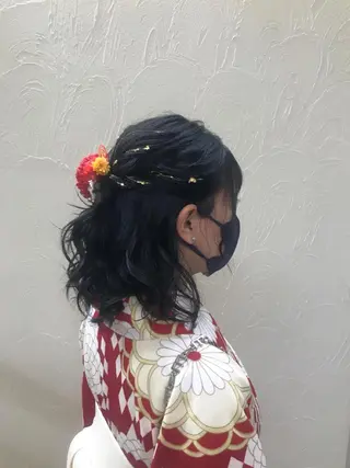 ミディアム ヘアアレンジ ヘアセット/メンズ パーマChihoのヘアスタイル
