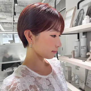ショート パツボブ/レイヤー 西梅田/かえで🎀のヘアスタイル