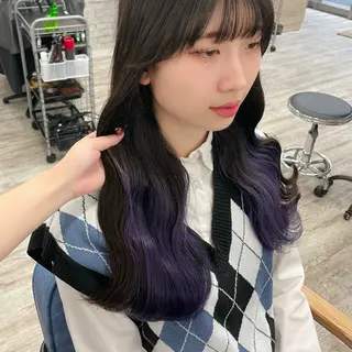 ロング カラー ヘアアレンジ MOMO艶髪 🩵モテカラーのヘアスタイル