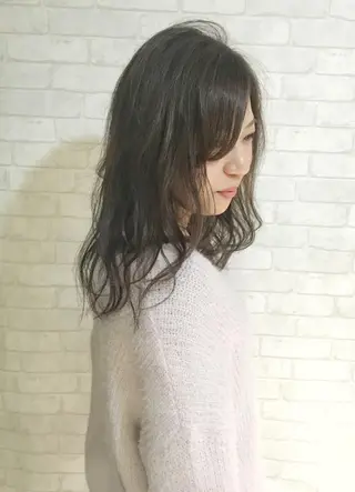 セミロング カラー パーマ ヘアアレンジ 北川大輔🌟 小顔レイヤーカットのヘアスタイル