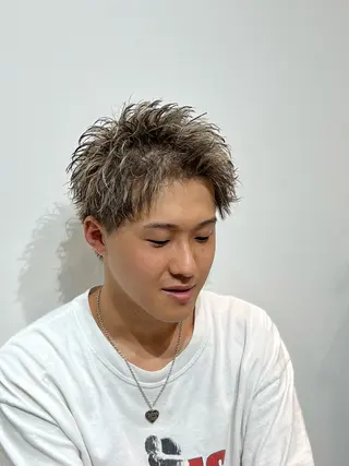 ショート メンズ メンズ特化パーマ &カラー🔥小倉大和のヘアスタイル