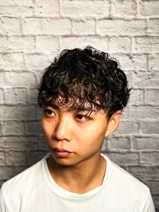 ショート カラー パーマ ヘアアレンジ メンズ メンズカット/パーマ 山崎航平💈のヘアスタイル