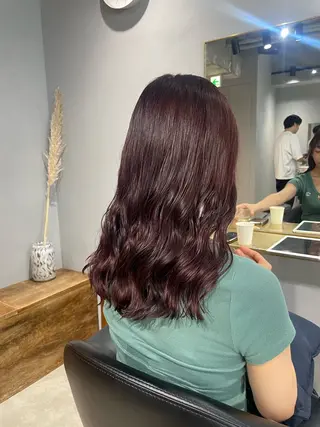 セミロング カラー パーマ 【表参道】Ruri デジタルパーマのヘアスタイル