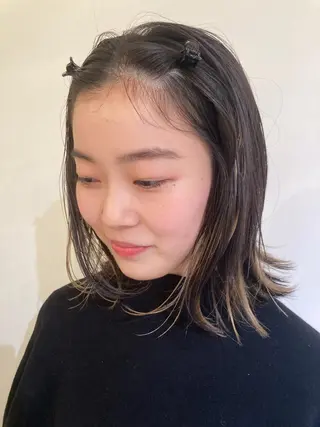 ミディアム カラー お洒落ベージュ🤎 代官山shibukiのヘアスタイル