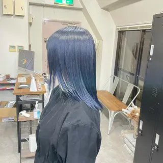 ミディアム カラー パーマ ヘアアレンジ メンズ キッズ ネイル マツエク・マツパ 切りっぱなしヘアボブ ミディアムヘアRYOのヘアスタイル