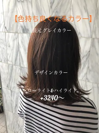 ミディアム カラー パーマ ヘアアレンジ 【白髪ぼかし 専門GBG】自由が丘のヘアスタイル