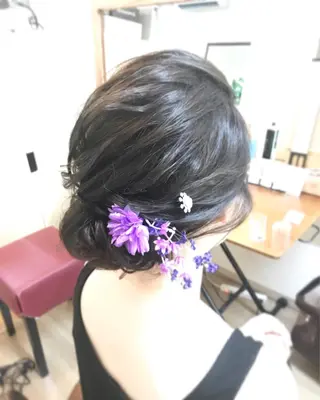 セミロング ヘアアレンジ 早朝✨ヘアセット 着付け/清水玲歌のヘアスタイル
