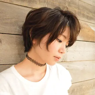 ショート パーマ 星 沙織のヘアスタイル