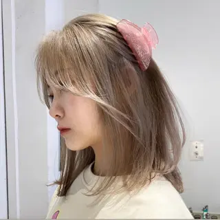 カラー ヘアアレンジ ネイル ハイトーン特化 pepe🎀のヘアスタイル