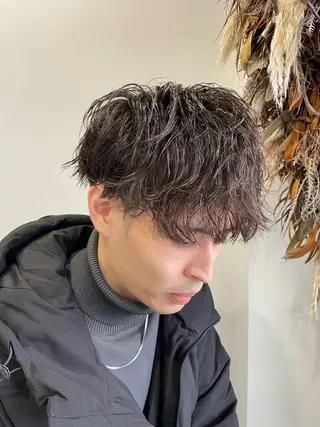 パーマ メンズ ボブモデル募集/ 青木亮太郎のヘアスタイル