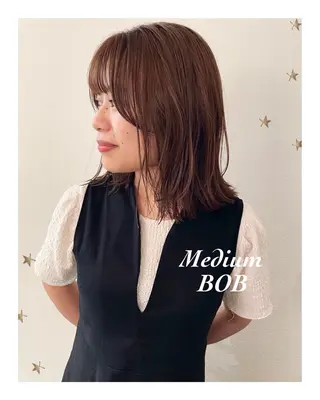 ミディアム カラー 市川 千夏のヘアスタイル