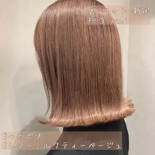 ミディアム カラー パーマ ヘアアレンジ メンズ キッズ ネイル マツエク・マツパ 新宿駅近♡友達とOK 🦋W -ワット -のヘアスタイル