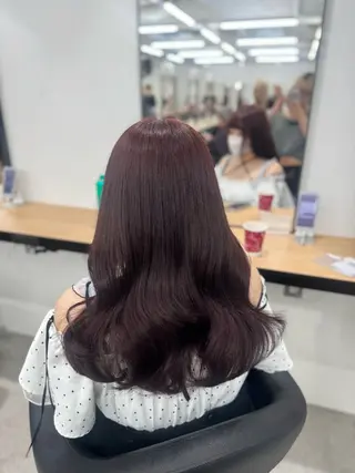 セミロング カラー ヘアアレンジ 🤍淡色ピンク&ラベ ンダーYUKI🤍のヘアスタイル