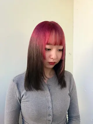 セミロング カラー 暖色カラー・メンズ 🫧Harukaのヘアスタイル