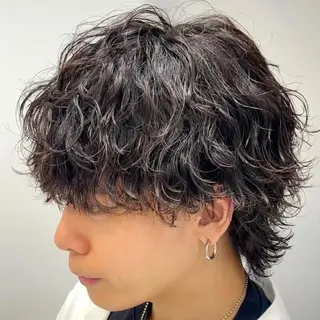 ミディアム パーマ ヘアアレンジ メンズ fifth 石川 凪のヘアスタイル