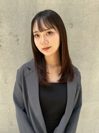 ミディアム 酸性ストレート/ 透明感カラー/中村利のヘアスタイル