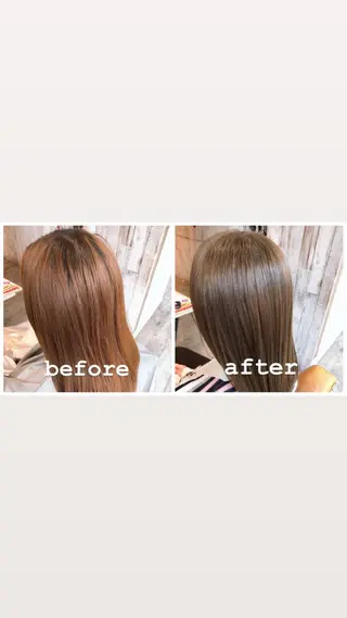 セミロング カラー 中村 優志のヘアスタイル