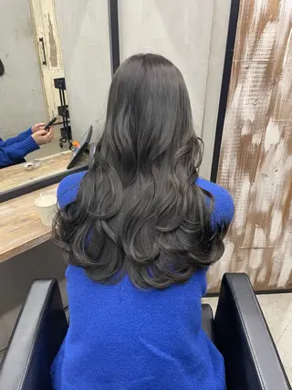 ロング カラー 新宿/韓国ヘア/ 髪質改善ストレートのヘアスタイル